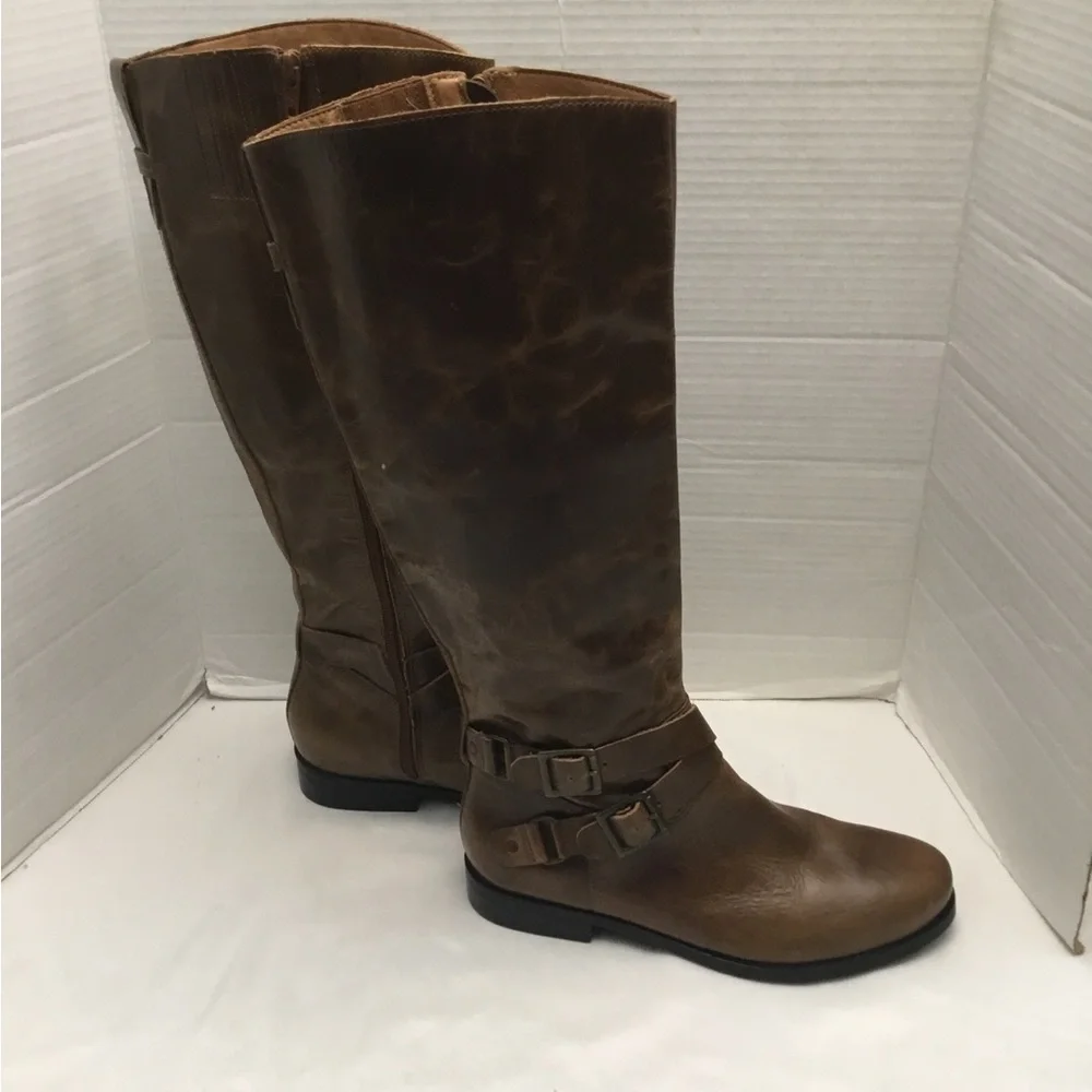 Matisse Brown Over the Knee Boots with Distressed Leather